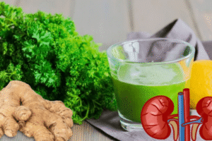 Jugo de Perejil, Limón y Jengibre para Limpiar los Riñones y Desinflamar el Cuerpo