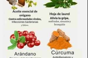 Poderosos aliados naturales para tu salud: Aceite de orégano, cúrcuma, laurel, ajo y arándanos