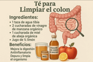 Limpieza Natural del Colon: Té Depurativo con Agua Tibia, Miel, Limón y Vinagre de Manzana